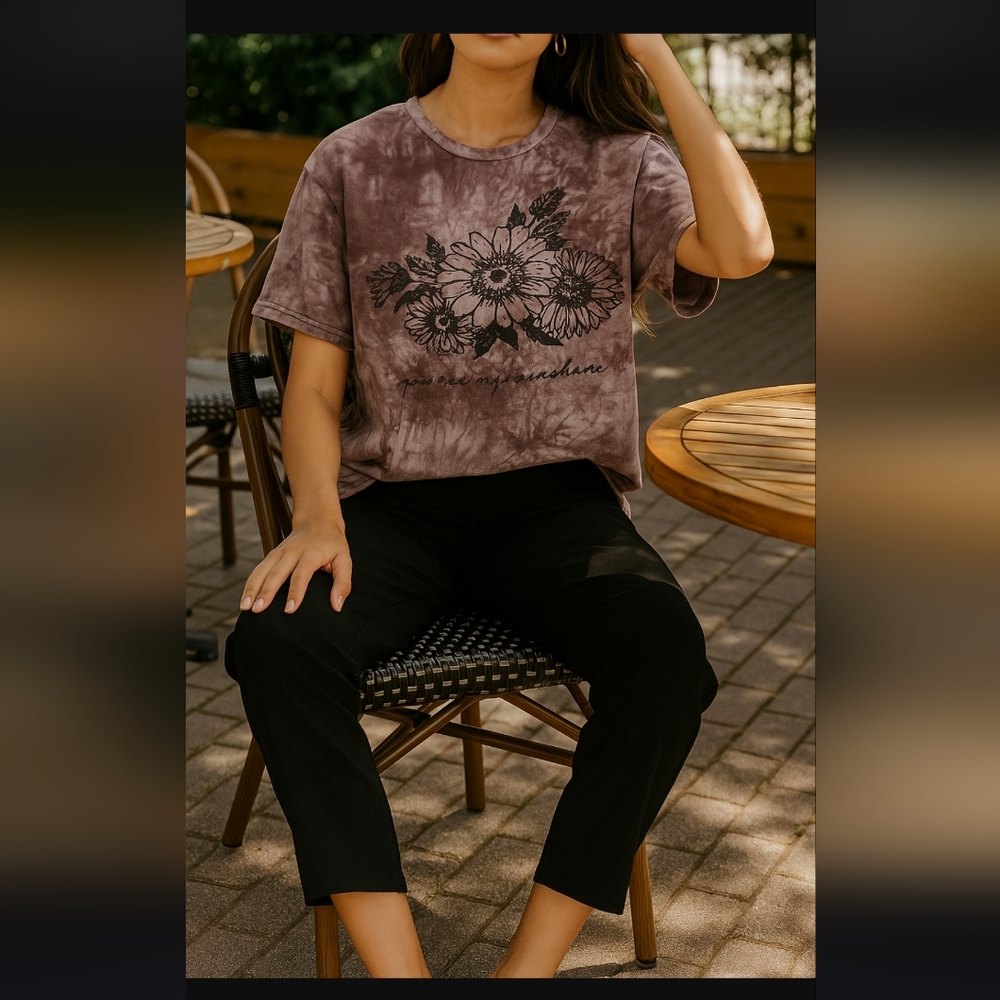 ZAFUL Oversized Tie dye Short Sleeve CROPPED Tee Shirt Size 4●